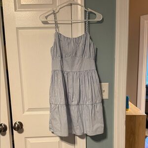Blue and White Striped Kids Dress